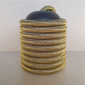 Cabo Eletrico PP Tecido Dourado  para Luminárias Decorativo p/ Aumentar Tamanho 2x 0,50mm 300v (ROLO 100 metros)