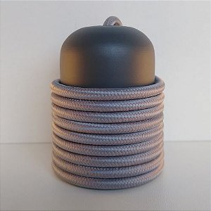 Cabo Eletrico PP Tecido Grafite para Luminárias Decorativo p/ Aumentar Tamanho  2x 0,13mm 300v (ROLO 100 metros)