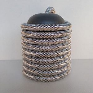 Cabo Eletrico PP Tecido Prata  para Luminárias Decorativo p/ Aumentar Tamanho  2x 0,50mm 300v (ROLO 100 metros)