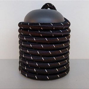 Cabo Eletrico PP Tecido Preto / Branco  para Luminárias Decorativo p/ Aumentar Tamanho  2x 0,50mm 300v (10 metros)