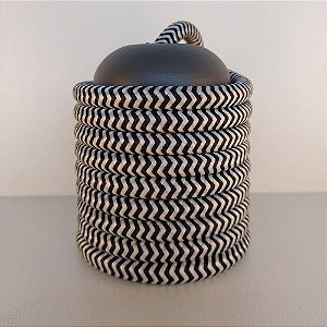 Cabo Eletrico PP Tecido Preto / Branco  para Luminárias Decorativo p/ Aumentar Tamanho  2x 0,50mm 300v (ROLO 100 metros)