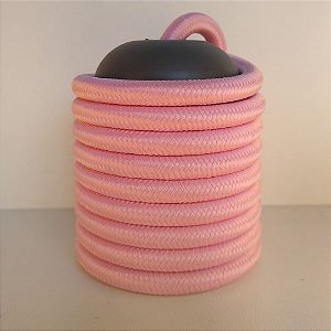 Cabo Eletrico PP Tecido Rosa Claro  para Luminárias Decorativo p/ Aumentar Tamanho  2x 0,50mm 300v (ROLO 100 metros)