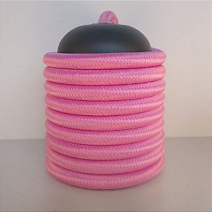 Cabo Eletrico PP Tecido Rosa Fucsia  para Luminárias Decorativo p/ Aumentar Tamanho  2x 0,50mm 300v (ROLO 100 metros)