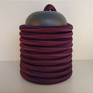 Cabo Eletrico PP Tecido Roxo  para Luminárias Decorativo p/ Aumentar Tamanho  2x 0,50mm 300v (10 metros)