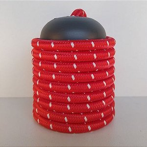 Cabo Eletrico PP Tecido Vermelho / Branco  para Luminárias Decorativo p/ Aumentar Tamanho  2x 0,50mm 300v (10 metros)