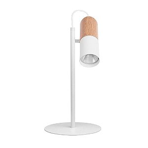 Abajur Dueluci 1099 TUB Alumínio Articulado Moderno Cupula Cilindro Madeira Redondo Ø21 x A42cm - 1 x E27 PAR 20 Led