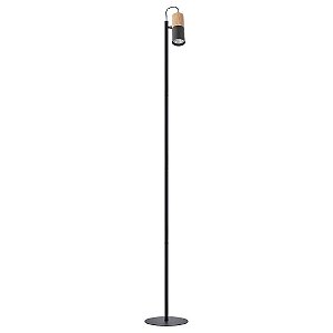Coluna Luminária Chão Dueluci 2146 TUB Alumínio Moderna Foco Luz Tubular Madeira Reta Ø21 x A138cm - 1 x E27 PAR 20 LED