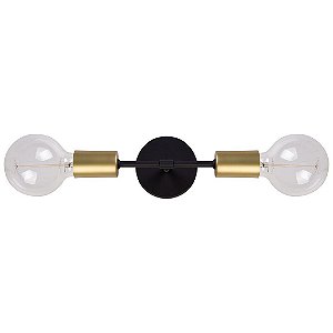 Arandela Dueluci 655A/2 TENA Alumínio Haste Vertical Dupla Filamento Moderno  -L27 x P10 x A10cm - 2 x E27