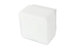 Arandela Dueluci 700 KUBE Alumínio Quadrada Branco Leitoso Design Vidro Branco L10,5x A10,5 x P8 cm - 1x G9 Led - Pintura Bco Textura
