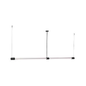 Pendente Dueluci 2097Q SLIM DUPLO Alumínio 4 x Ø3 x A7cm - 2 x Fluor. T8 LED de 60 ou 120cm 1 Canopla Ø5,3 x A0,5 cm -2 Trava Cabo-Lâmpada não acompanha