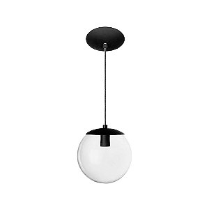 Pendente Dueluci 2325B BOLA 25 Alumínio Suspenso Moderno Globo Vidro Bco Fosco - x Ø25 cm - 1 x E27 Led