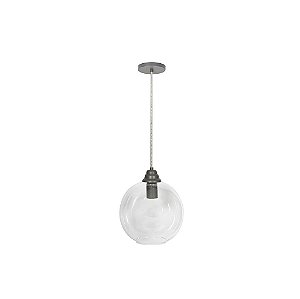 Pendente Dueluci 2550 MAY Alumínio Moderno Suspenso Vertical Globo Vidro Cristal Bola Ø25 Boca 12,5cm - 1 x E27