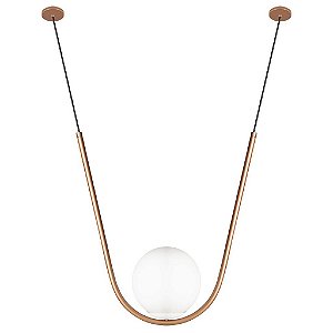 Pendente Dueluci 678-20B ARCO Alumínio Suspenso Moderno Globo Vidro L44 P20 x A53cm - 1 E27