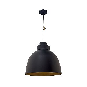 Pendente Dueluci 937 CHAPEL Alumínio  Industral Redondo Vertical Pendurado Ø40 x A35cm - 1 x E27 Led - Aplic de 2 furos no fio