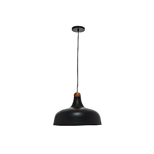 Pendente Dueluci 945 JADE Alumínio Cupula Industrial Redondo Retro Madeira Ø36 x A21cm - 1 x E27 Led