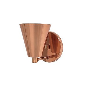 Arandela Mix Metal Cônica Alumínio Cobre Rosê Gold Bivolt Ø11cm E-27 Eletrônica Munclair 2278 Corredores e Entradas