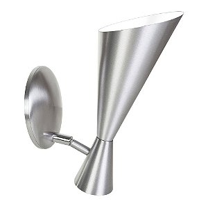 Arandela Zig Zag Decorativa Cônica Alumínio Lixado Luz Direcionável Ø11cm E-27 Eletrônica Munclair 2321 Corredores e Salas