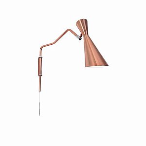 Arandela Zig Zag Cônica Haste Estática Luz Direcionável Bivolt Ø11cm E-27 Eletrônica Munclair 2325 Entradas e Corredores