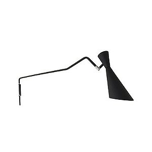 Arandela Zig Zag Cônica Direcionável Alumínio Preto Fosco Bivolt Ø11cm E-27 Eletrônica Munclair 2340 Escritórios e Quartos