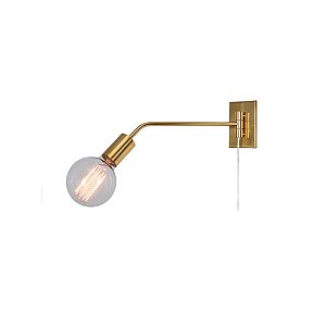 Arandela Agni Haste Reta Pequena Alumínio Dourado Fosco Bivolt 40x15 E-27 Eletrônica Munclair 2344 Corredores e Entradas