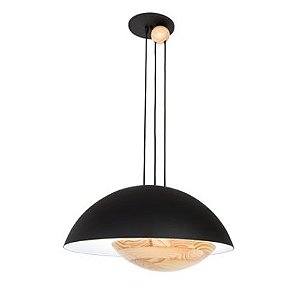 Pendente Munclair 4628 ÍrisPAX.ARQ Meia Esfera Moderno Madeira56CM X 21CM Cabo até 1,30m x 3 E27 - BULBO LED