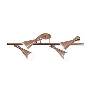 Plafon Trilho Zig Zag Foco de Luz Direcionável Bivolt 1,0m E-27 Eletrônica Munclair 3383-4 Escritórios e Quartos