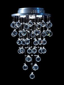 Plafon Sobrepor Redondo Inox Fosco Cristal Asfour Intercalado Ø32 DNA GU10 Rd-003 Hall e Salas