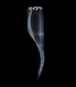 Pendente Cromado Cascata Cristal Translúcido 9 Lâmpadas Ø80 DNA Gu10 Csc-3000 Salas e Hall