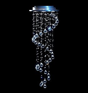 Lustre Redondo Cromado Caracol Cristal Translúcido 5 Lâmpadas Ø40 DNA Gu10 Esp-005 Quartos e Salas