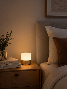 Abajur Dueluci Clarinha 1070L Vidro Branco Fosco Ø10cm x A9,5cm Soquete G9 LED 5,6W Linha Premium Contemporânea