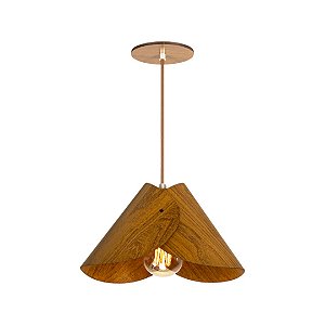 Pendente Lótus Pequeno Classic Lar Madeira 33,5cm E27 – Ref. 1112