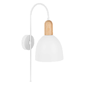 Arandela Dueluci Dome 733M Madeira e Alumínio C17cm x P27cm x A50cm 1x E27 LED Linha Design Natural e Contemporâneo
