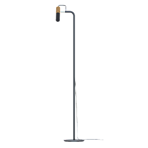 Coluna TUB 2145 em Alumínio e Madeira com Tubo Curvado para 1 Lâmpada LED GU10 Mini Dicróica – Dueluci Iluminação