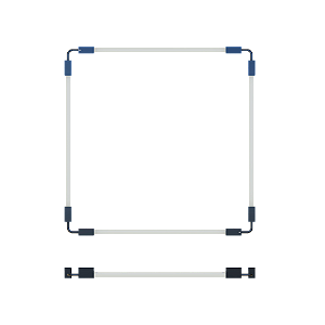 Luminária SLIM 2075Q Quadrada em Alumínio com 4 Cantos de 90° ∟ para 4 Tubos LED T8 de 60 cm ou 120 cm – Dueluci Iluminação