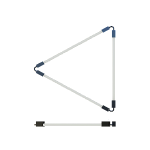 Luminária SLIM 2077Q Triangular em Alumínio com 3 Cantos de 45° V para 3 Tubos LED T8 de 60 cm ou 120 cm – Dueluci Iluminação