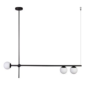 Lustre Dueluci Venus 630B Alumínio e Vidro Ø10cm C100cm x P10cm x A92cm 3x G9 LED Linha Design Contemporâneo