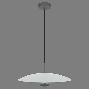 Pendente Dueluci Livorno 486 Indireto Alumínio Vidro Fosco Curvado Ø50cm x A20cm LED 15W 2200Lm 3000K Bivolt Linha Design Moderno