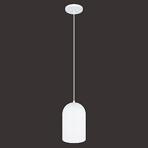 Pendente Dueluci Lugano 402-M Alumínio Vidro Branco Fosco Ø18cm x A30cm Soquete E27 Linha Design Moderno