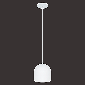 Pendente Dueluci Lugano 402-P Alumínio Vidro Branco Fosco Ø18cm x A19cm Soquete E27 Linha Design Moderno