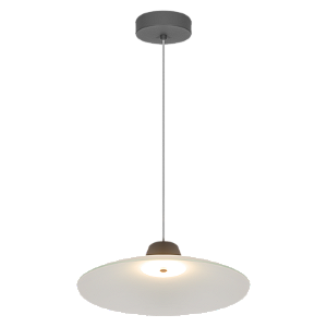 Pendente Dueluci Pescara 488 Alumínio Vidro Fosco Curvado Ø50cm x A14cm LED 15W 2200Lm 3000K Bivolt Linha Design Moderno