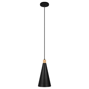 Pendente Dueluci Pin 743 Alumínio e Madeira Ø16,5cm x A33cm 1x E27 LED Linha Design Contemporâneo