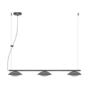 Pendente Dueluci Pose 490/3 Alumínio Vidro Branco Fosco C85cm x P18cm x A8cm LED 3x 5,6W 430Lm 2700K Linha Design Moderno