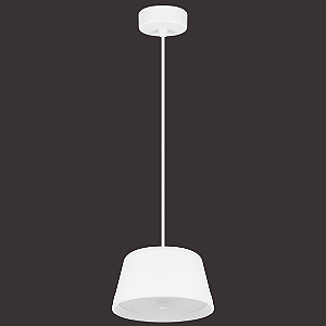 Pendente Dueluci Treviso 420 Vidro Branco Fosco Tampa Jateada Ø12,5cm x A7cm LED 5,6W 430Lm 2700K Bivolt Linha Design Moderno
