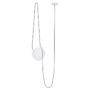 Pendente Dueluci Vetro G 413-1 Vidro Branco Fosco Ø25cm x A20cm Soquete E27 LED 4m Cabo PP Linha Design Moderno