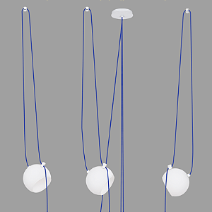 Pendente Dueluci Vetro P 411-3 Vidro Branco Fosco 3 Cúpulas Ø15cm x A11cm Soquetes E27 LED Linha Design Moderno