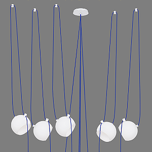 Pendente Dueluci Vetro P 411-5 Vidro Branco Fosco 5 Cúpulas Ø15cm x A11cm Soquetes E27 LED Linha Design Moderno