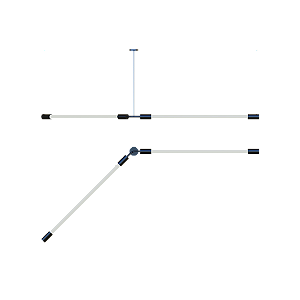 Pendente SLIM 2080R Duplo em Alumínio com Centro 135° e Ponteira Redonda para 2 Tubos LED T8 de 60 cm ou 120 cm – Dueluci Iluminação