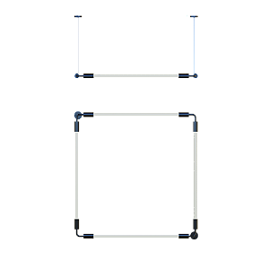 Pendente SLIM 2083R Quádruplo em Alumínio com Cantos 90° ∟ e Ponteira Redonda para 4 Tubos LED T8 de 60 cm ou 120 cm – Dueluci Iluminação