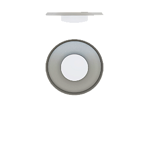 Plafon PLAN-I 3004 Ø45 x A8 cm com Aro Aba Aberta e Vidro Ø21 cm LED 7W 3000K 1200 Lúmens Bivolt – Dueluci Iluminação