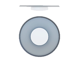 Plafon PLAN-I 3030 Ø65 x A9 cm com Aba Aberta e Vidro Ø27 cm LED 15W 3000K 2200 Lúmens Bivolt – Dueluci Iluminação